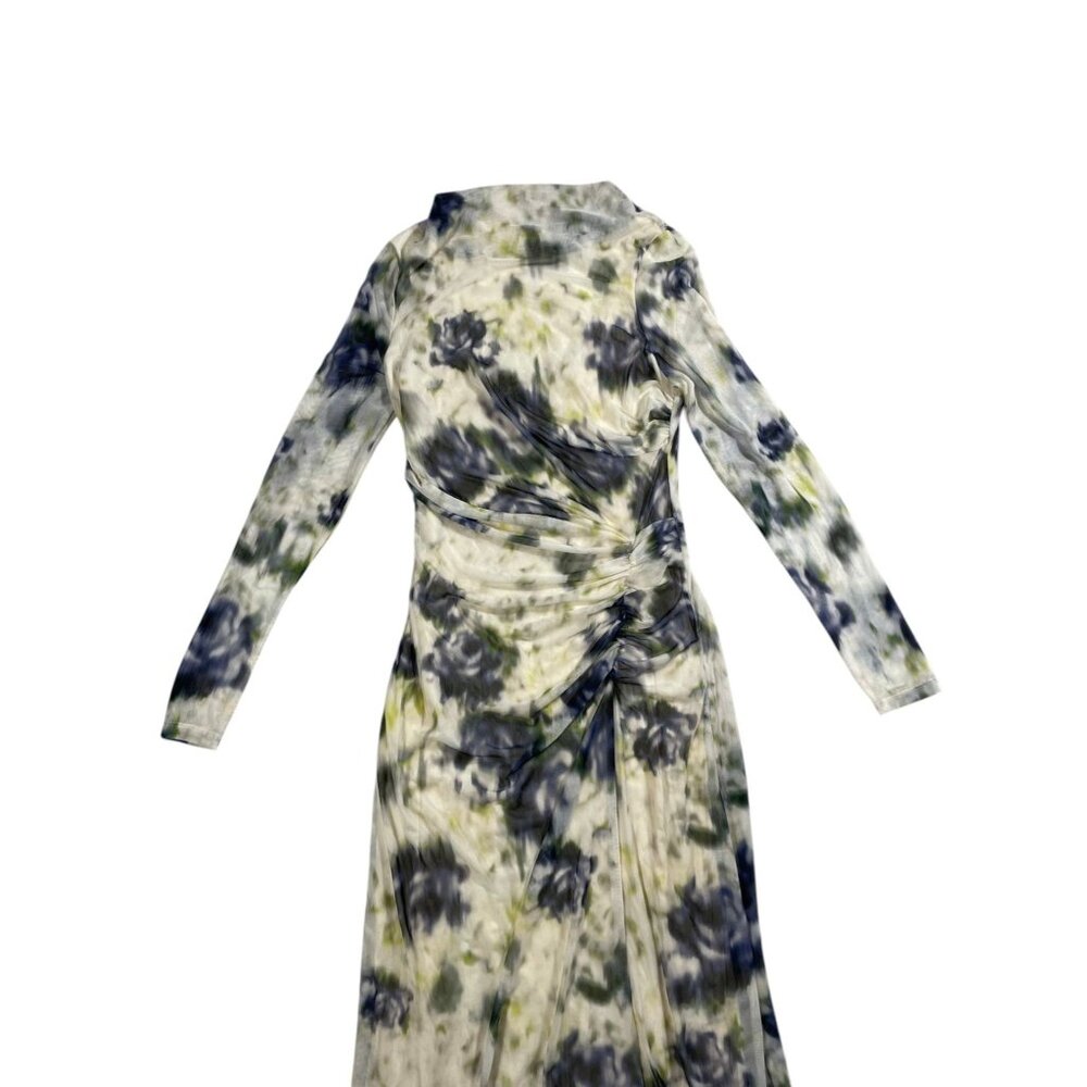 NWT Anthropologie Sarah Hann Iris Mesh Dress Tie Yellow Blue White Tie Dye SZ S - Picture 4 of 11